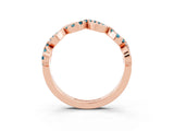 Rose gold Twist Infinity Round Blue Topaz Band with Pavé Setting_9