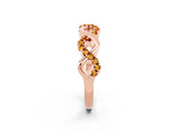 Rose gold Twist Infinity Round Citrine Band with Pavé Setting_8