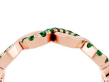 Rose gold Twist Infinity Round Emerald Band with Pavé Setting_10