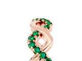 Rose gold Twist Infinity Round Emerald Band with Pavé Setting_11