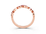 Rose gold Twist Infinity Round Garnet Band with Pavé Setting_9