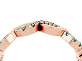 Rose gold Twist Infinity Round Green Sapphire Band with Pavé Setting_10