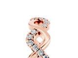Rose gold Twist Infinity Round Moissanite Band with Pavé Setting_11