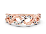 Rose gold Twist Infinity Round Moissanite Band with Pavé Setting_6