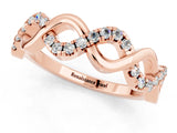 Rose gold Twist Infinity Round Moissanite Band with Pavé Setting_7