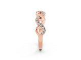 Rose gold Twist Infinity Round Moissanite Band with Pavé Setting_8