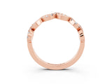 Rose gold Twist Infinity Round Moissanite Band with Pavé Setting_9