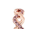 Rose gold Twist Infinity Round Morganite Band with Pavé Setting_11