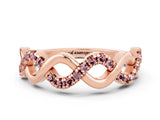 Rose gold Twist Infinity Round Morganite Band with Pavé Setting_6