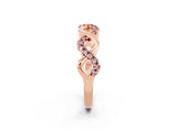 Rose gold Twist Infinity Round Morganite Band with Pavé Setting_8