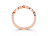 Rose gold Twist Infinity Round Morganite Band with Pavé Setting_9