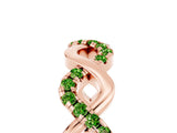 Rose gold Twist Infinity Round Peridot Band with Pavé Setting_11