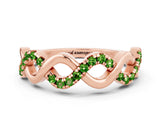 Rose gold Twist Infinity Round Peridot Band with Pavé Setting_6
