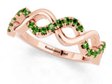 Rose gold Twist Infinity Round Peridot Band with Pavé Setting_7