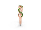 Rose gold Twist Infinity Round Peridot Band with Pavé Setting_8