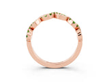 Rose gold Twist Infinity Round Peridot Band with Pavé Setting_9