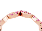 Rose gold Twist Infinity Round Pink Sapphire Band with Pavé Setting_10