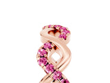 Rose gold Twist Infinity Round Pink Sapphire Band with Pavé Setting_11