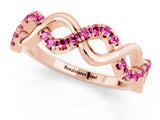 Rose gold Twist Infinity Round Pink Sapphire Band with Pavé Setting_7