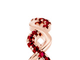 Rose gold Twist Infinity Round Ruby Band with Pavé Setting_11
