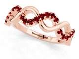 Rose gold Twist Infinity Round Ruby Band with Pavé Setting_7