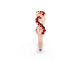 Rose gold Twist Infinity Round Ruby Band with Pavé Setting_8