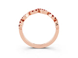Rose gold Twist Infinity Round Ruby Band with Pavé Setting_9
