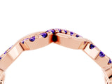 Rose gold Twist Infinity Round Tanzanite Band with Pavé Setting_10