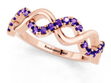 Rose gold Twist Infinity Round Tanzanite Band with Pavé Setting_7