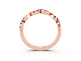 Rose gold Twist Infinity Round Tanzanite Band with Pavé Setting_9