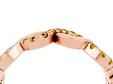 Rose gold Twist Infinity Round Yellow Sapphire Band with Pavé Setting_10