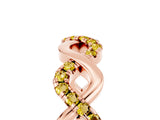 Rose gold Twist Infinity Round Yellow Sapphire Band with Pavé Setting_11