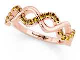 Rose gold Twist Infinity Round Yellow Sapphire Band with Pavé Setting_7