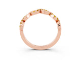 Rose gold Twist Infinity Round Yellow Sapphire Band with Pavé Setting_9