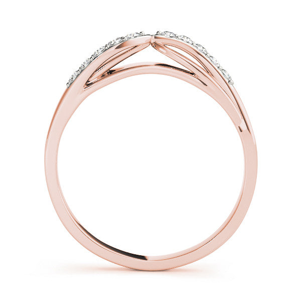 Rose gold Twist Pave Round Diamond Infinity Band with Channel Setting 1