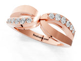 Rose gold Twist Pave Round Diamond Infinity Band with Channel Setting_5