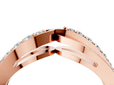 Rose gold Twist Pave Round Diamond Infinity Band with Channel Setting_8