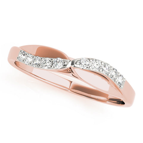 Rose gold Twist Pave Round Diamond Infinity Band with Channel Setting