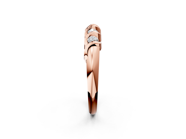 Rose gold Round Diamond Eternity Band with Twist Prong Setting