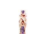 Rose gold Twisted Amethyst Marquise Pavé Band with Shared Prong Setting_11