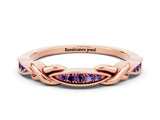 Rose gold Twisted Amethyst Marquise Pavé Band with Shared Prong Setting_6