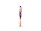 Rose gold Twisted Amethyst Marquise Pavé Band with Shared Prong Setting_8