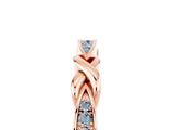 Rose gold Twisted Aquamarine Marquise Pavé Band with Shared Prong Setting_11