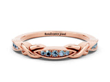 Rose gold Twisted Aquamarine Marquise Pavé Band with Shared Prong Setting_6