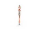 Rose gold Twisted Aquamarine Marquise Pavé Band with Shared Prong Setting_8