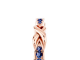 Rose gold Twisted Blue Sapphire Marquise Pavé Band with Shared Prong Setting_11