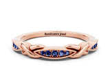 Rose gold Twisted Blue Sapphire Marquise Pavé Band with Shared Prong Setting_6