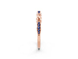 Rose gold Twisted Blue Sapphire Marquise Pavé Band with Shared Prong Setting_8