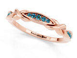 Rose gold Twisted Blue Topaz Marquise Pavé Band with Shared Prong Setting_7