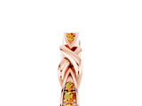 Rose gold Twisted Citrine Marquise Pavé Band with Shared Prong Setting_11